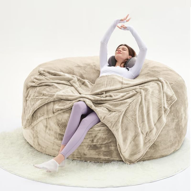 60" inch Oversized Bean Bag Sofa with Filling, Memory Sponge Bean Bag Chair