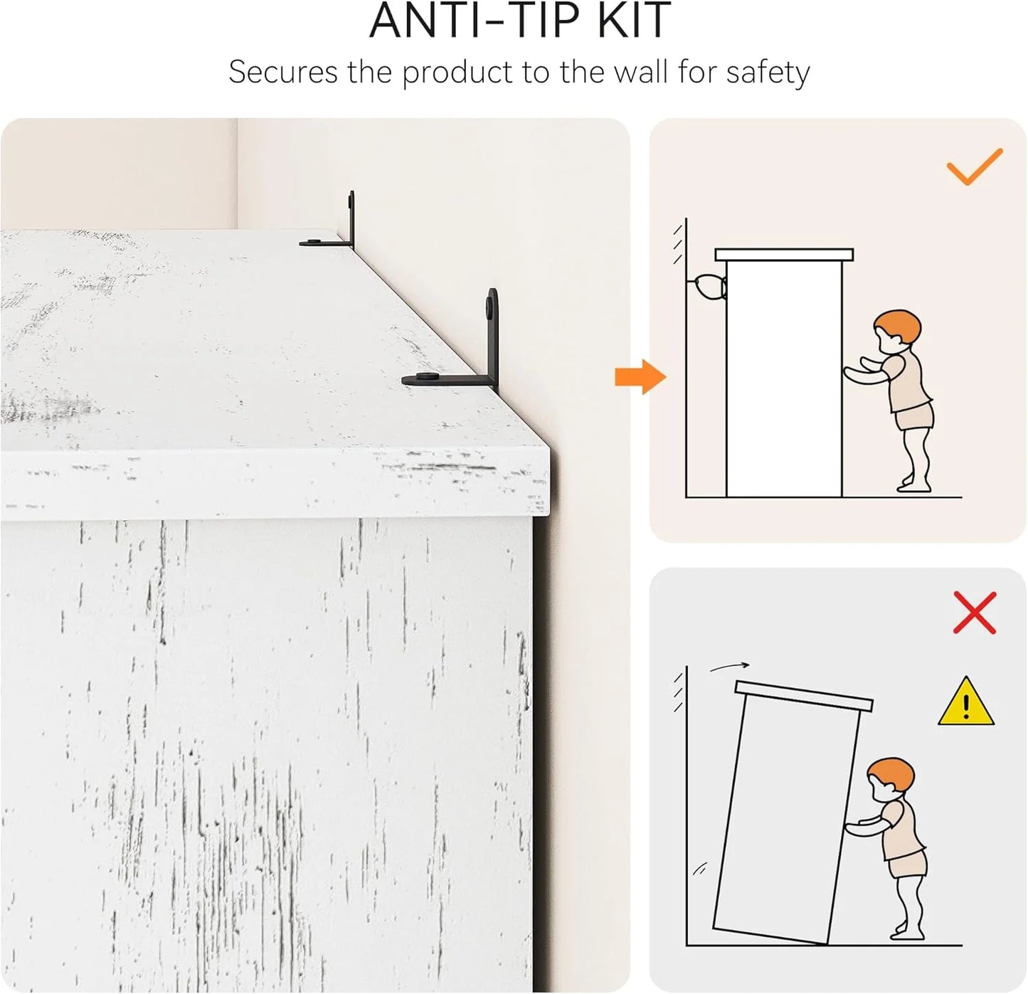5 Tier Bookcase Farmhouse Book Shelf with Storage Open Display Bookshelves