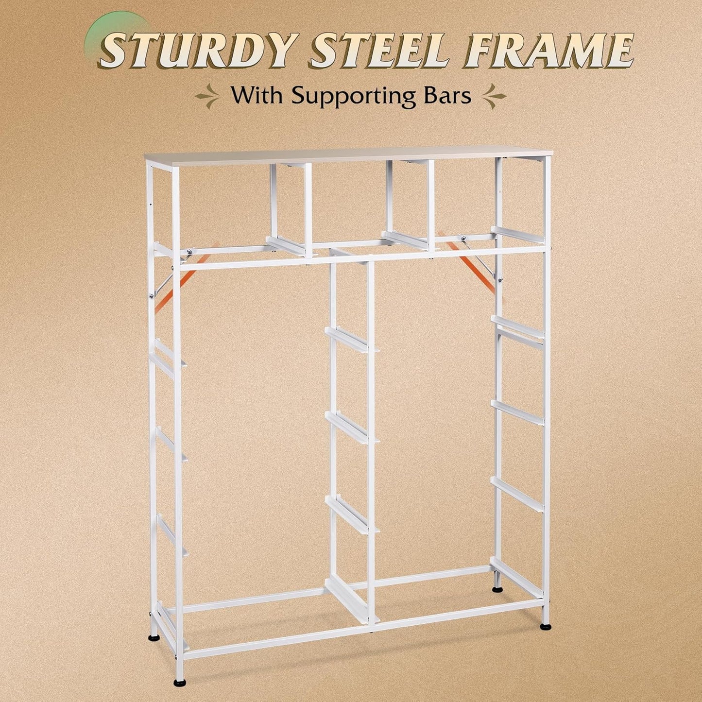 Storage Organizer Unit with 11 Fabric Bins, Storage Drawers Organizer with Steel Frame, Tall Storage Tower Organizaton