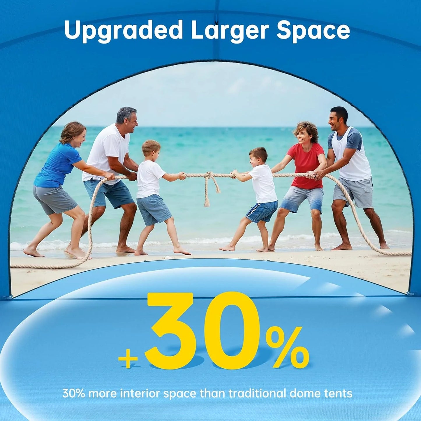 Beach Tent Sun Shelter, Beach Shade Tent with UPF50+ UV Protection, Beach Sun Shelter, Beach Shade with 2 Zippered Doors, Portable Beach Tent for Beach Camping Fishing