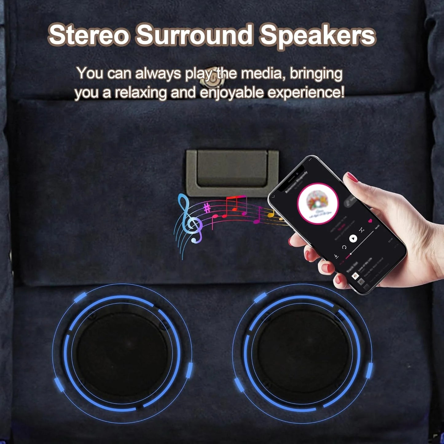 TUNYI Power Loveseat Recliner Sofa with Massage & Heat Home Theater Seating with Console Electric Recliner RV Sofa with USB/Outlet/Storage/Side Pocket/LED Light/Speaker (Brown, Loveseat)