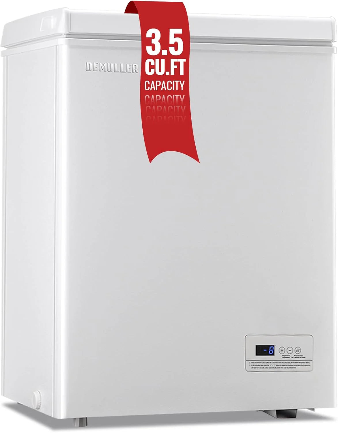 Chest Freezer 5.0Cubic Feet Deep Freezer Freestanding Freezers with 2 Removable Stainless Steel Basket, Mini Freezer Top Open Door Compact Freezer with Electronic Control 41℉ to -15℉BLACK