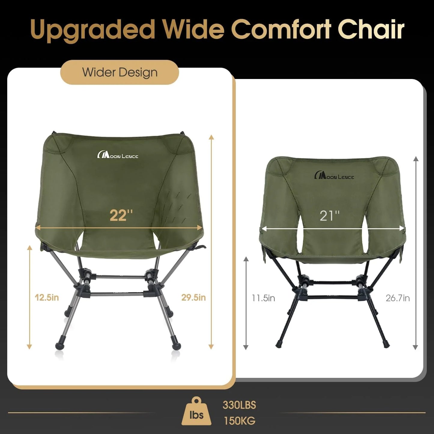 Portable Camping Chair Plus Folding Chair for Backpacking and Hiking