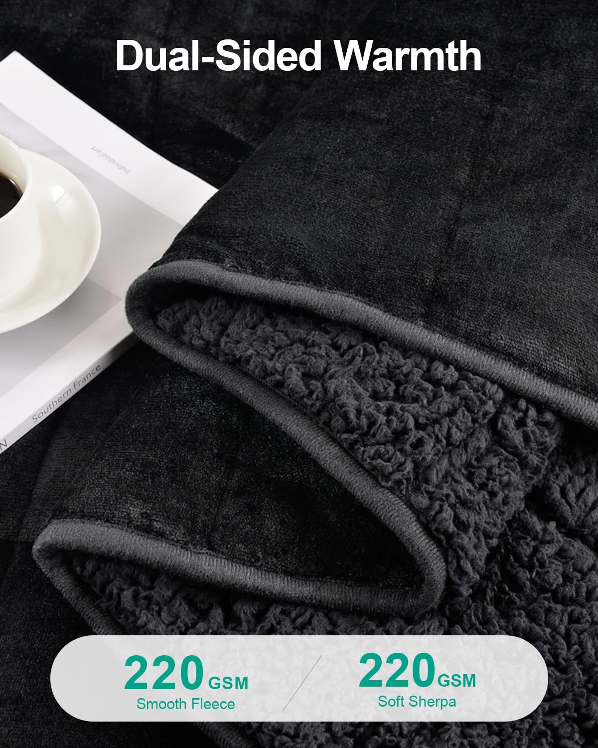 Sherpa Fleece Weighted Blanket 15 lbs 60"x 80"