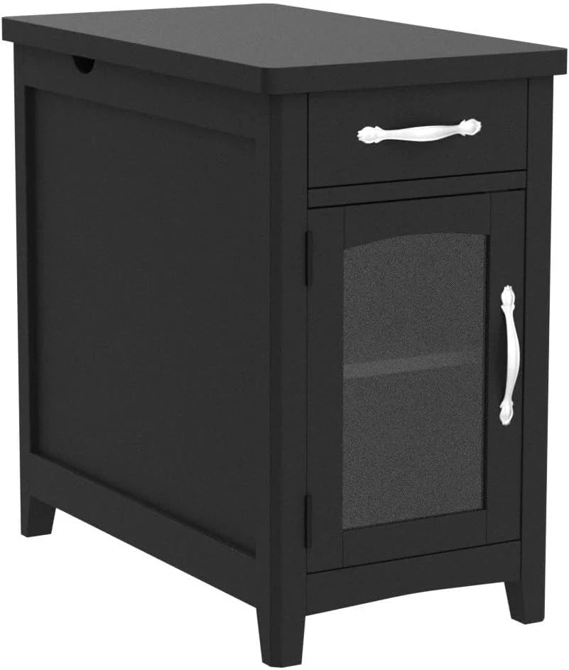 Farmhouse End Table Narrow Side Table Small Nightstand