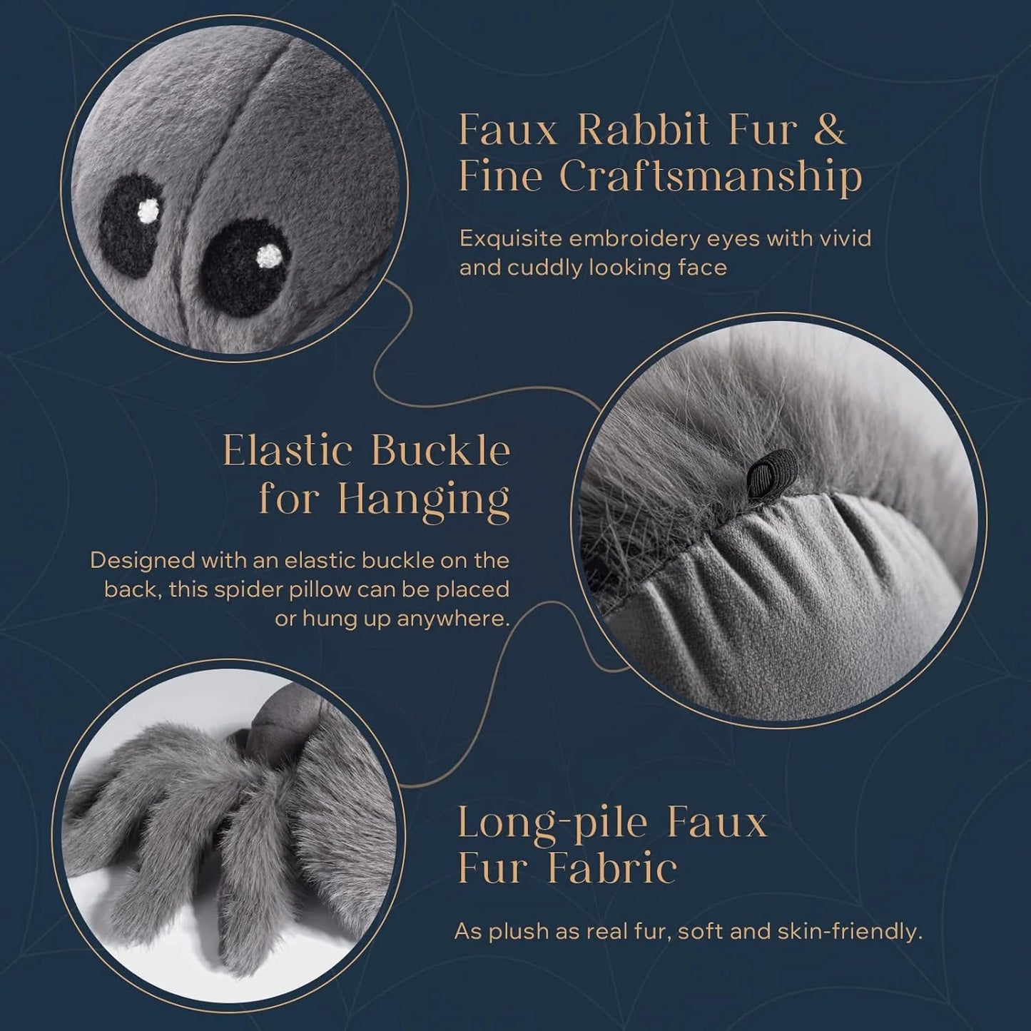 Happy Halloween Spider Shaped Throw Pillow