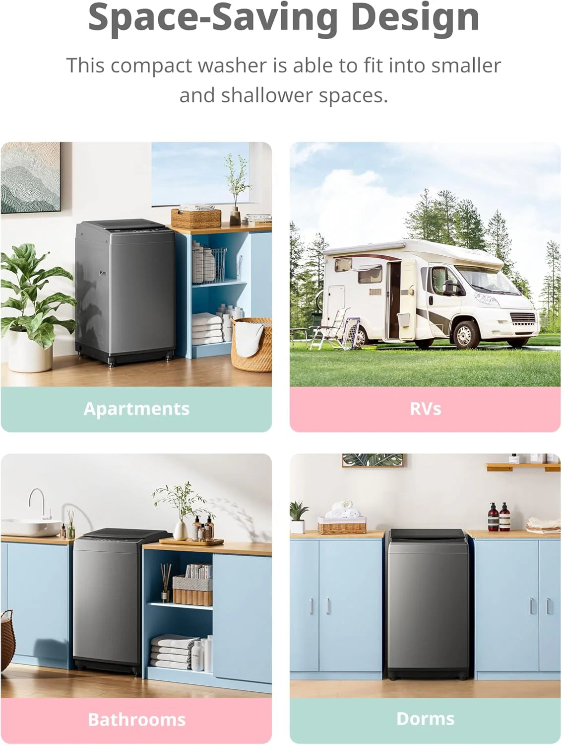 Comfee Portable Washing Machine, 0.9 Cubic Foot, with LED Display and Built-in Drum