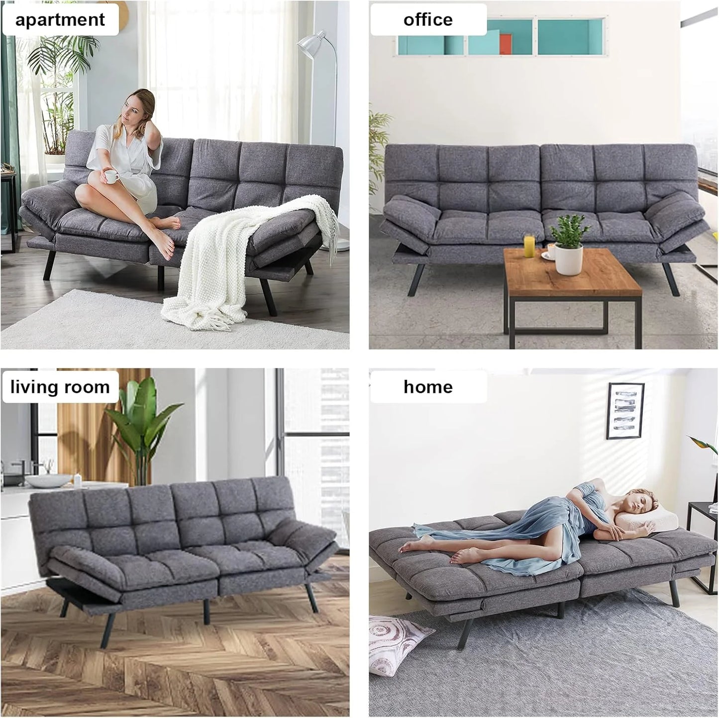 Futon Sofa Bed, Memory Foam Sofa Bed Couch