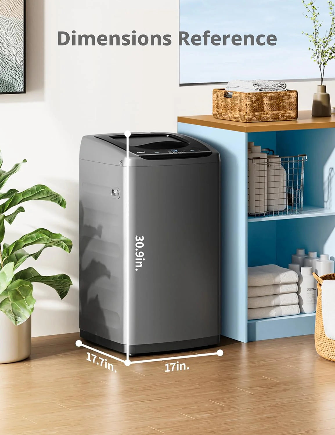 Comfee Portable Washing Machine, 0.9 Cubic Foot, with LED Display and Built-in Drum