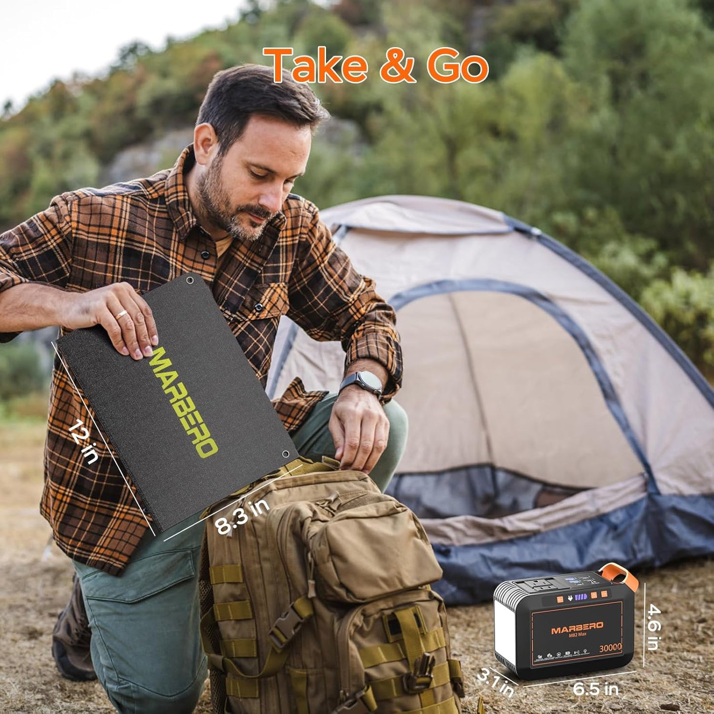 Portable Power Station 88Wh Camping Lithium Battery Solar Generator Fast Charging with AC Outlet 120W Peak Power Bank
