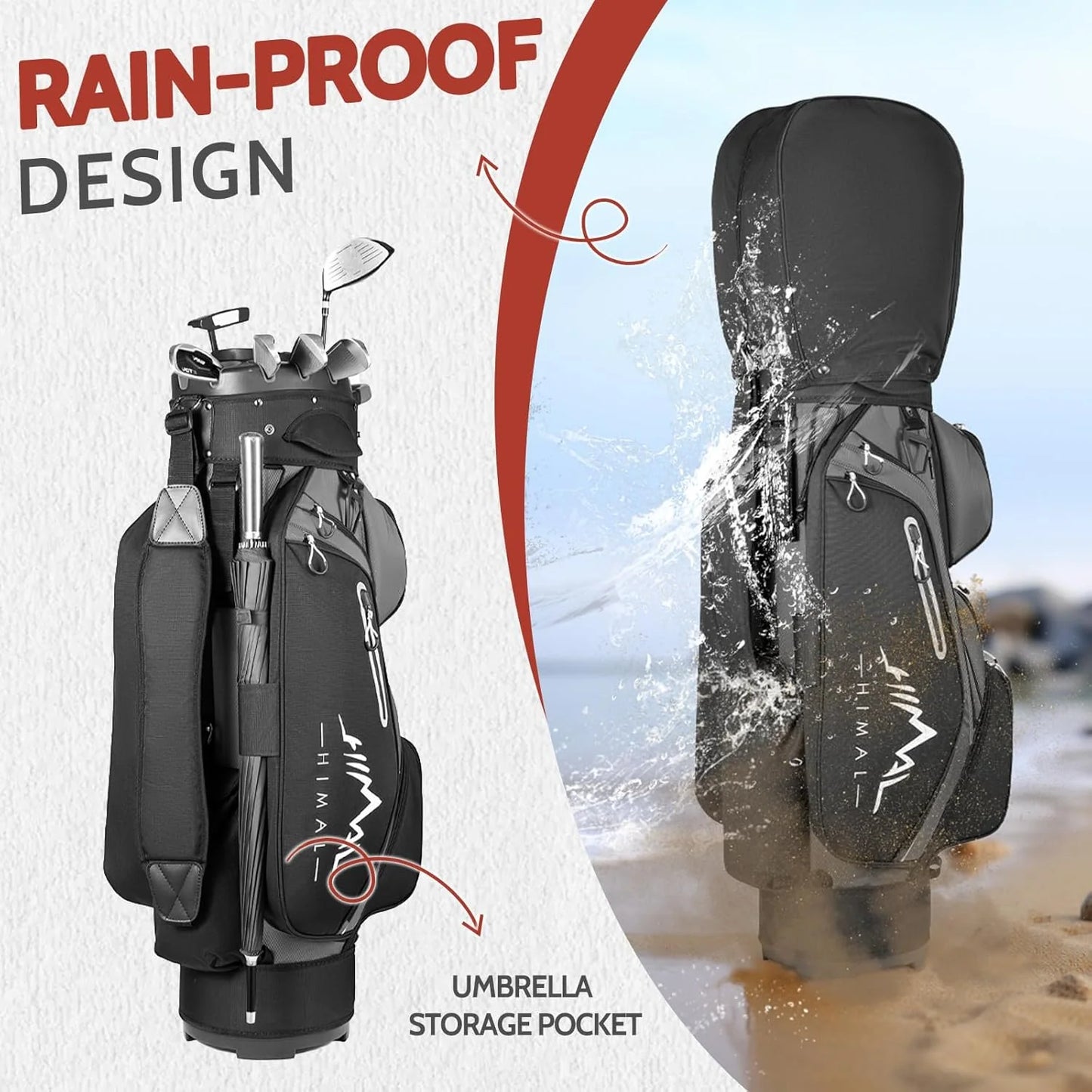 14-Way Golf Cart Bag Pro with Full Length Divider Top, Golf Bag for Men