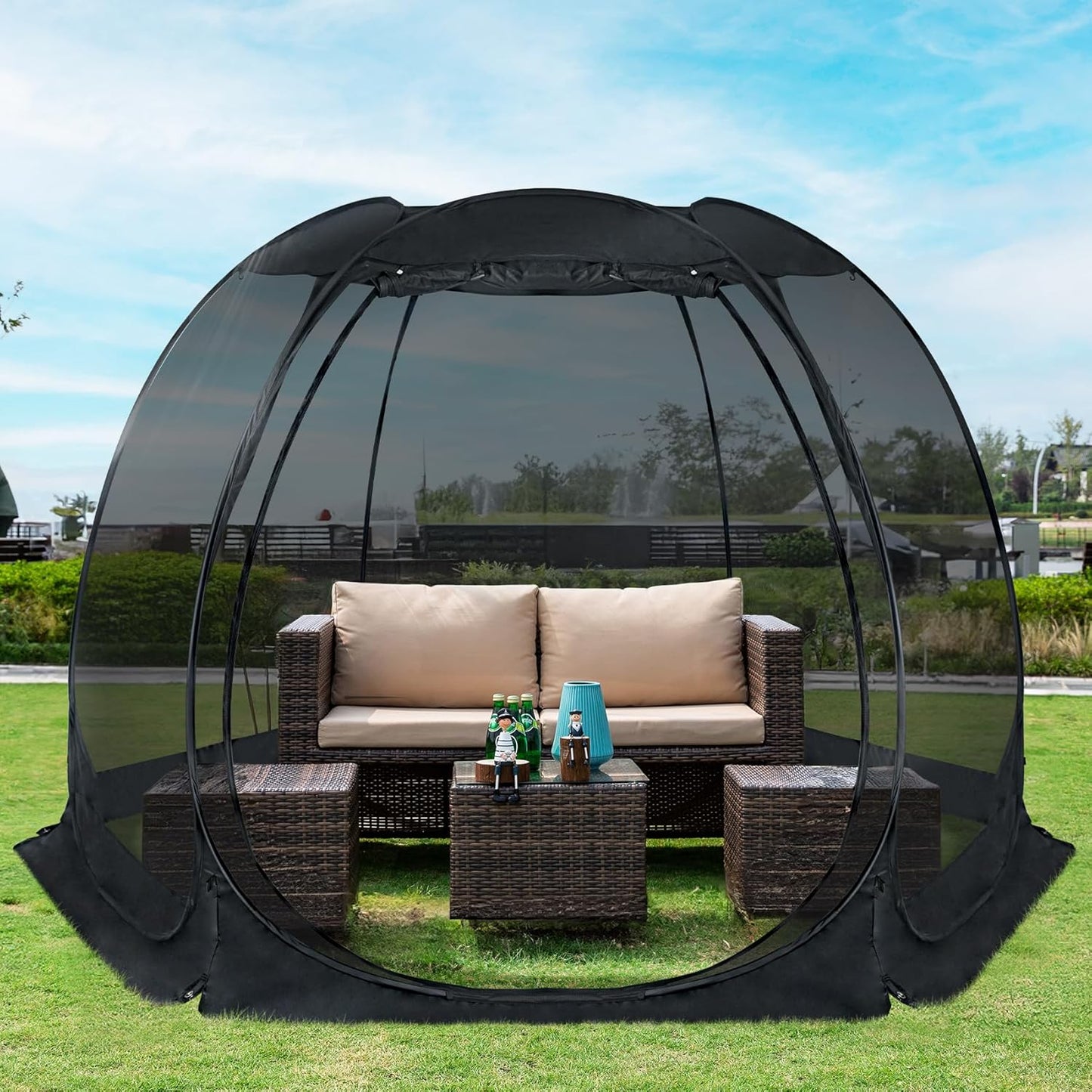 Pop Up Screen House Gazebo Tent with Mosquito Netting Sides