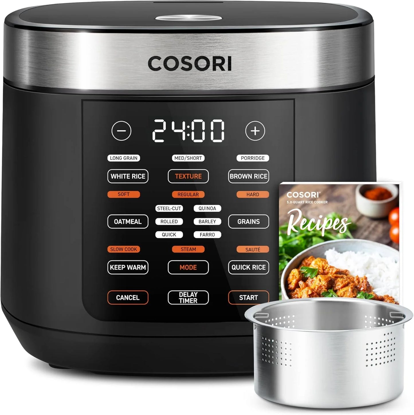COSORI 6-Quart Stainless Steel Pressure Cooker Multi-Function Cooker with Ceramic Inner Pot for Rice, Slow Cooking, Sous Vide, and Stir-frying