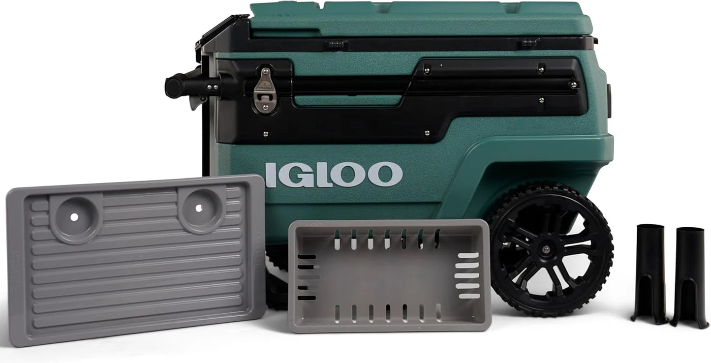 70Qt Wheeled Cooler, Insulated Hard Shell Ice Chest