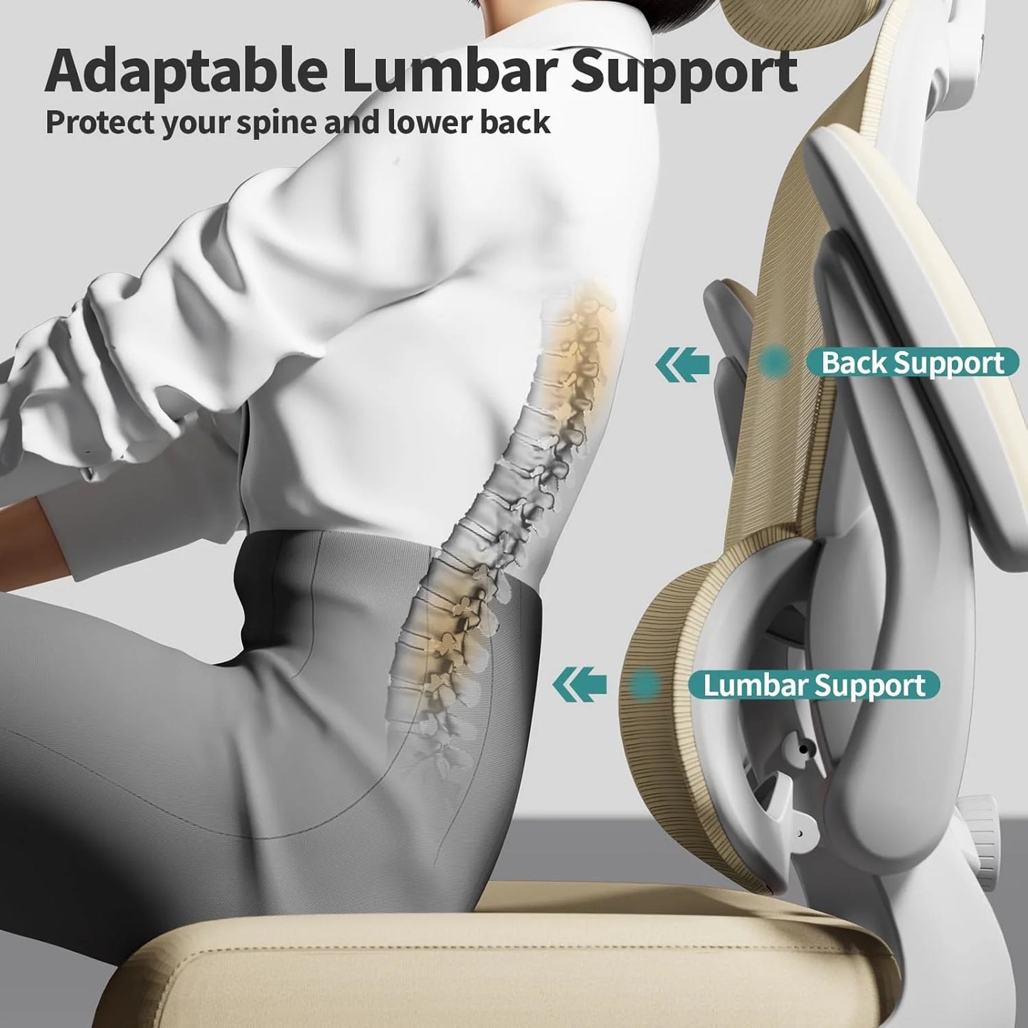 TRALT Office Chair Ergonomic Desk Chair 330 lbs Home Gaming Chair with Wheels