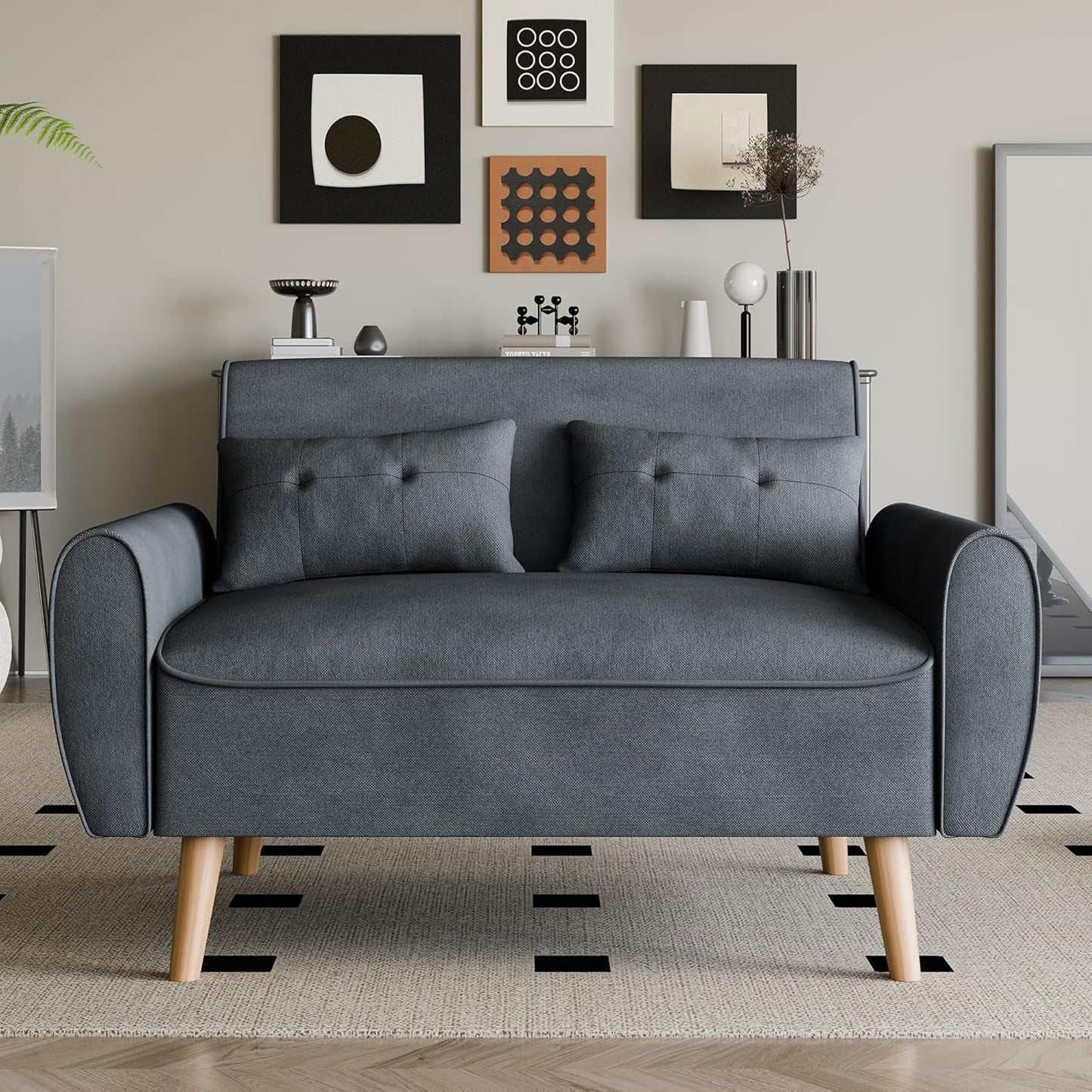 47" Small Modern Loveseat Sofa