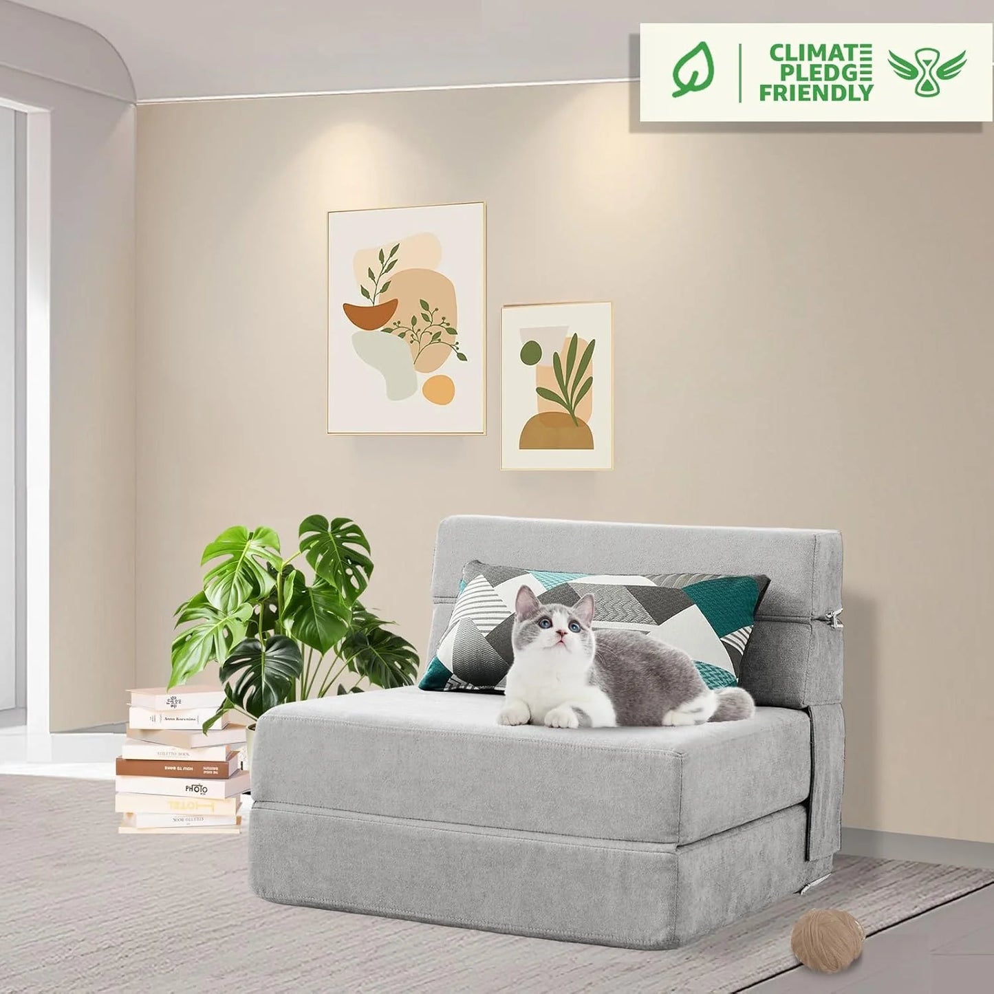 60 inch pull out sofa bed, memory foam sofa with 2 pillows, futon bed, guest bed and pull out sofa,