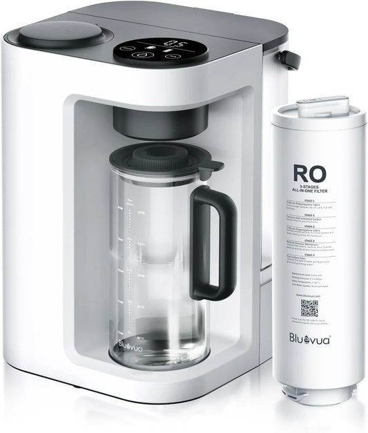 Bluevua RO100ROPOT-Lite(UV) reverse osmosis system countertop water purifier, 7-stage purification, with UV and remineralization functions, TDS and filter life monitoring