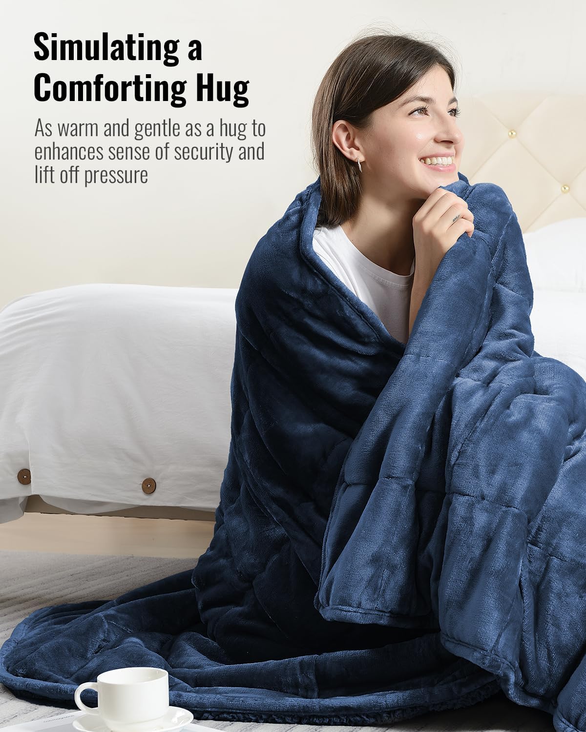 Weighted Blanket Queen Size 15lbs 60x80 inches with Soft Plush Fleece