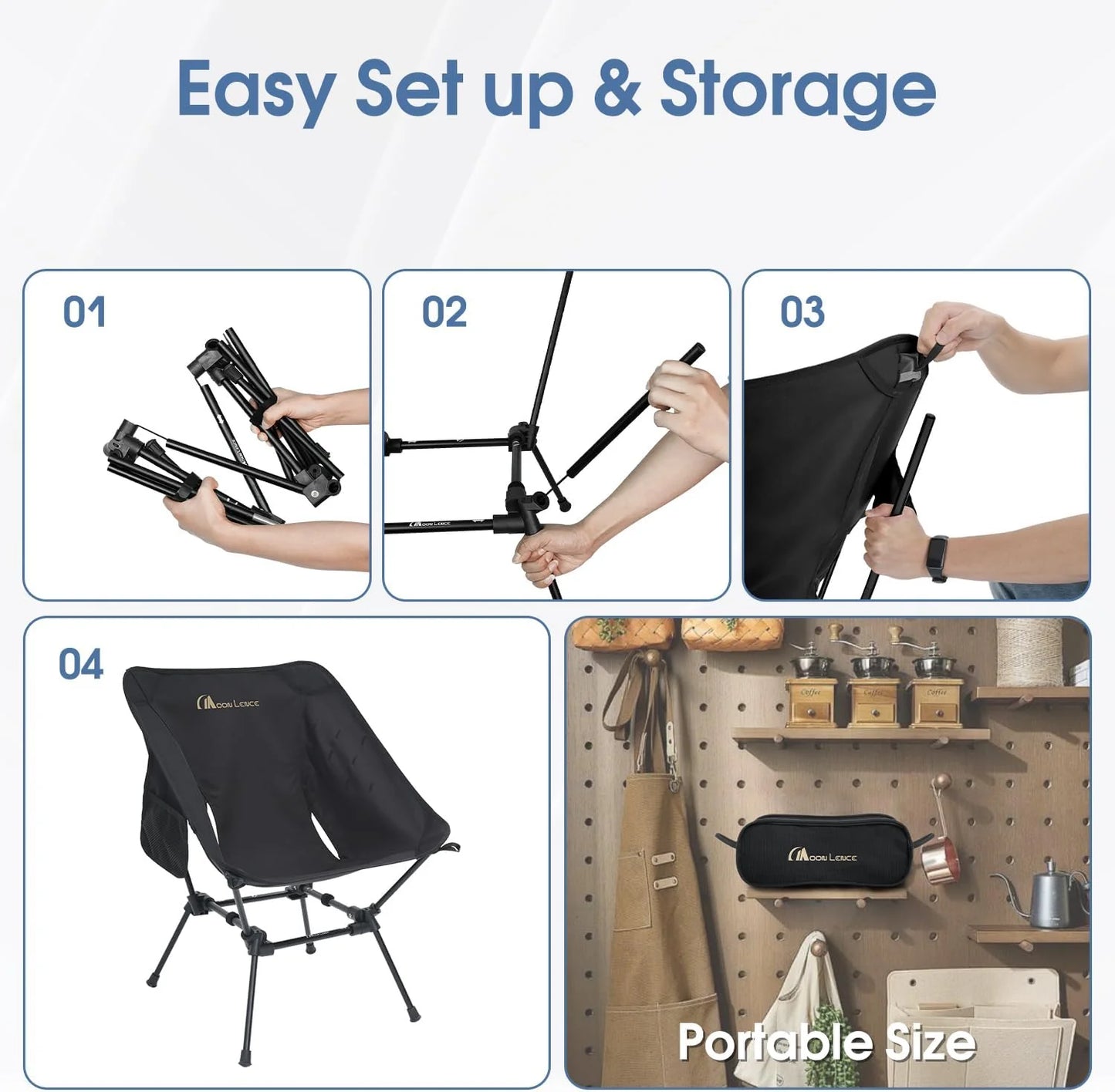 Portable Camping Chair Plus Folding Chair for Backpacking and Hiking