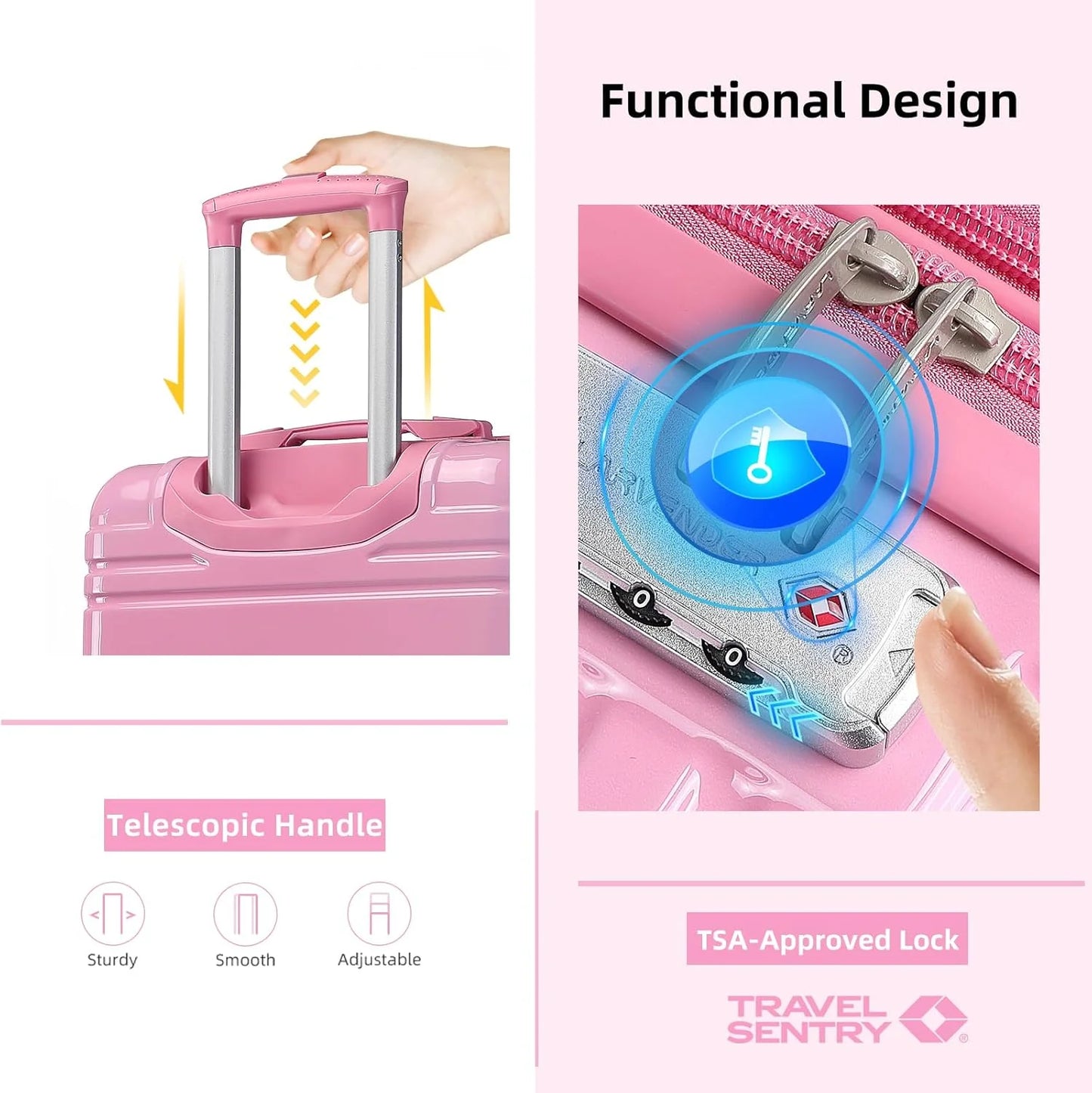 6-piece luggage set, expandable hardshell suitcase set with spinner wheels, lightweight rolling luggage set