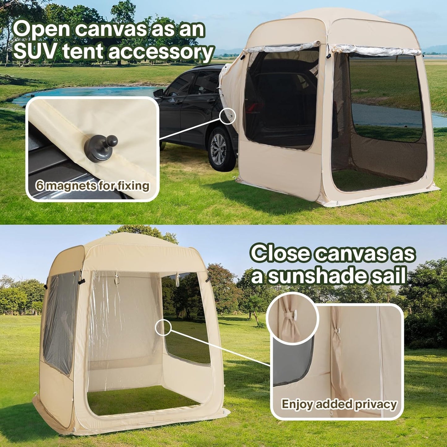 Screen gazebo, sleeps 6-10-15 people Igloo-style canopy tent with mosquito net on the sides Perfect for garden, patio, backyard