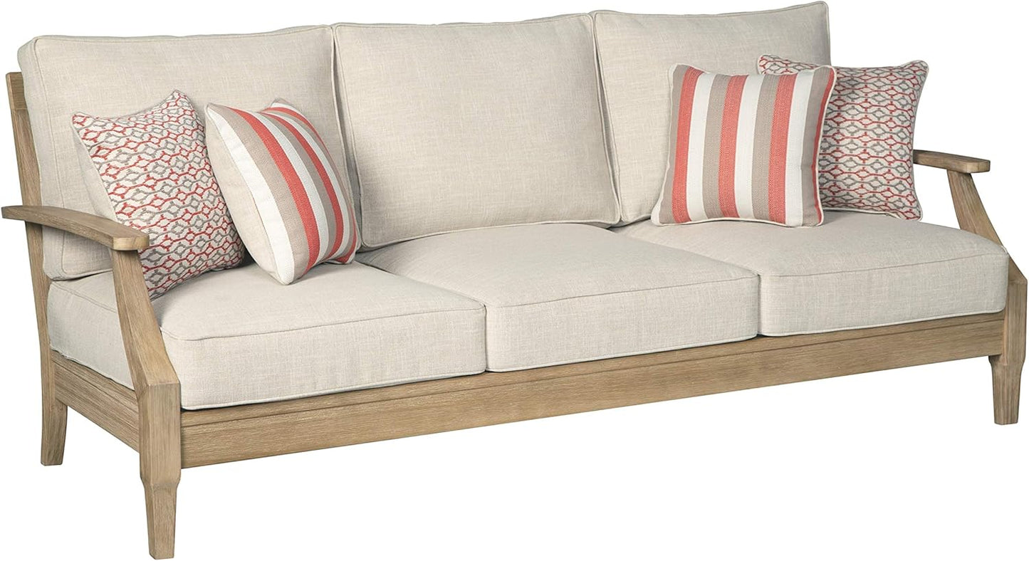 Coastal view outdoor terrace eucalyptus sofa