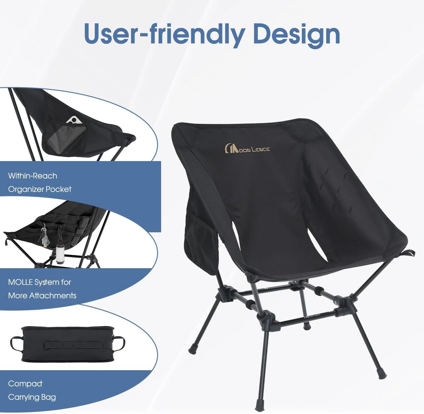 Portable Camping Chair Plus Folding Chair for Backpacking and Hiking