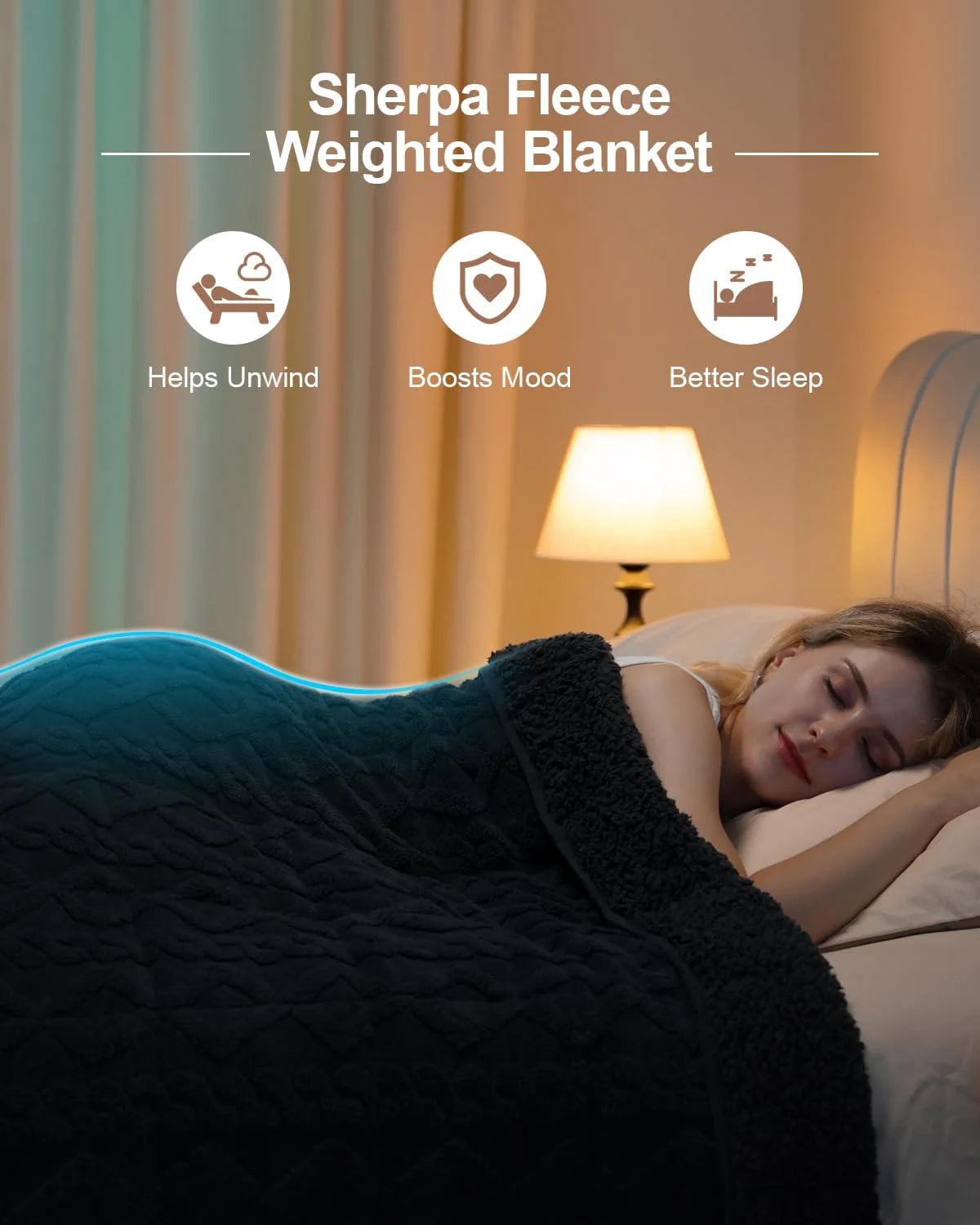 Sherpa Fleece Weighted Blanket 15 lbs 60"x 80"