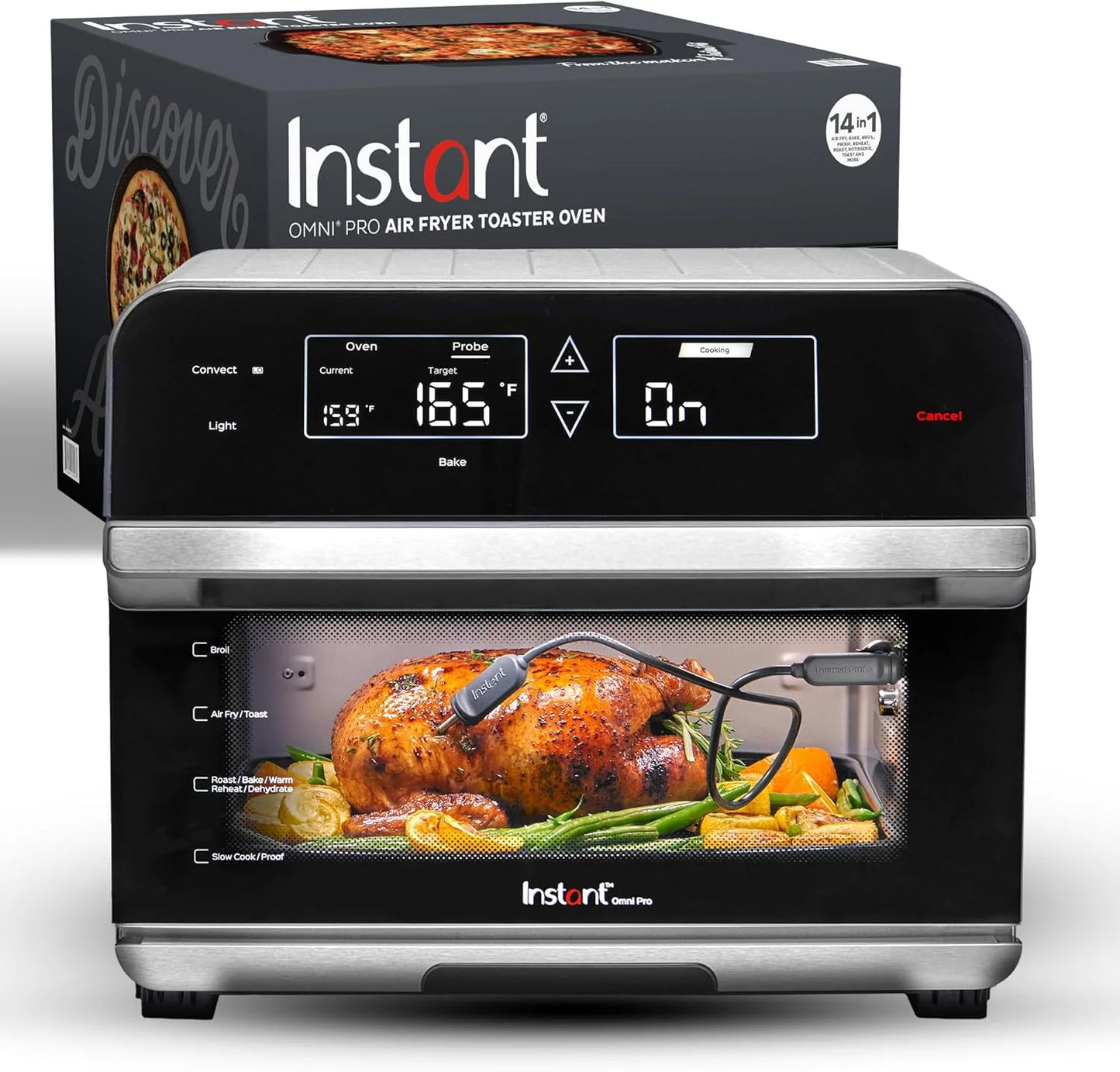 Instant Pot Omni Plus 19QT/18L Toaster Oven Air Fryer, 10-in-1 Functions, Fits 12" Pizza, Crisp, Broil, Bake, Roast, Toast, Warm, Convection, 100+ In-App Recipes, from the Makers of Instant Pot, Black