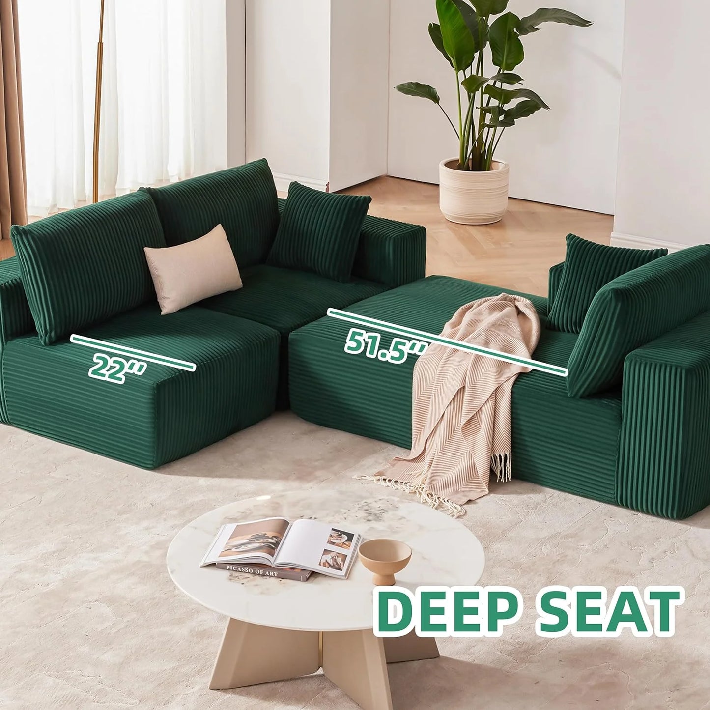 108 inch sectional sofa, cloud sectional sofa with deep seat, modern sectional L shaped sofa