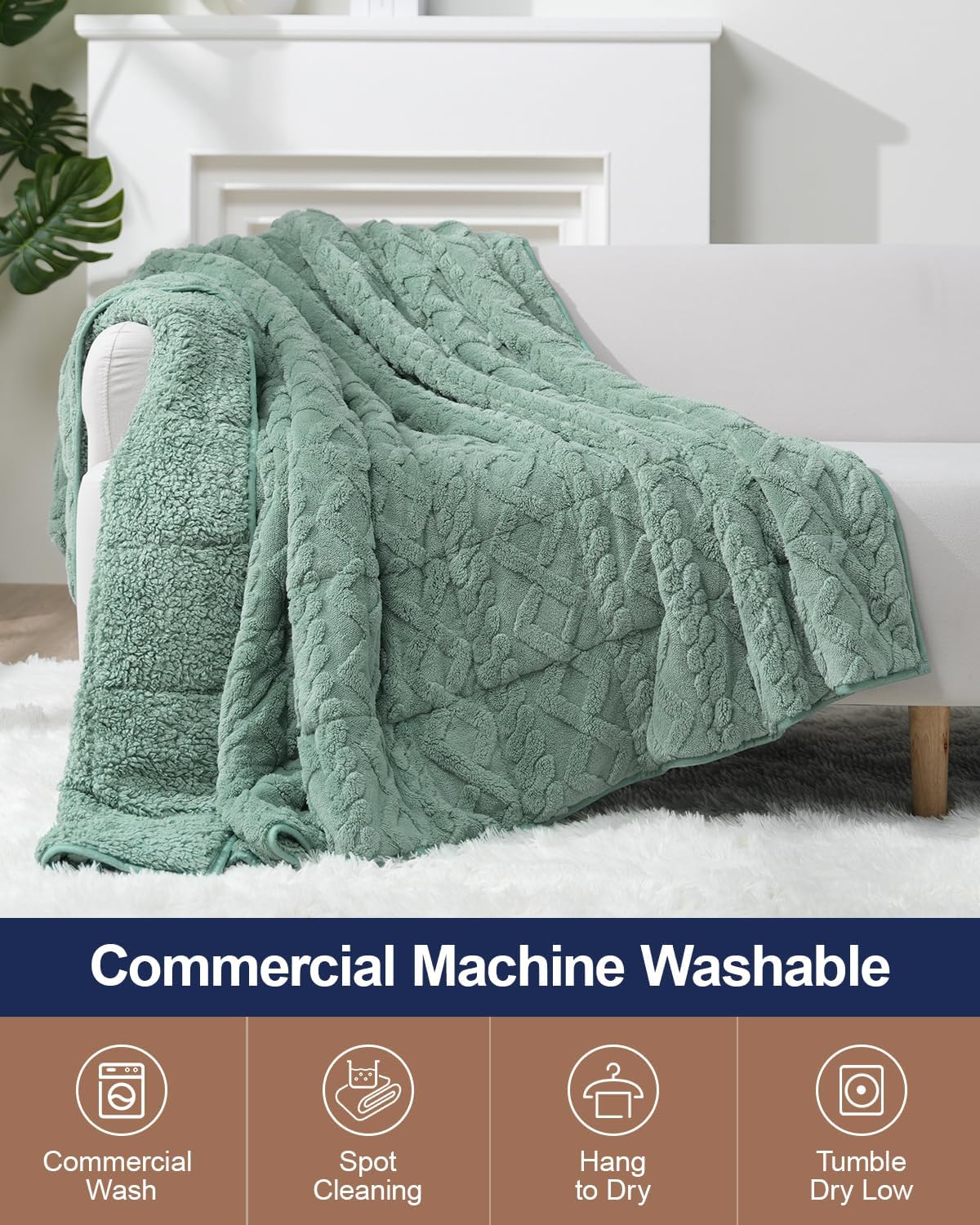 Sherpa Fleece Weighted Blanket 15 lbs 60"x 80"