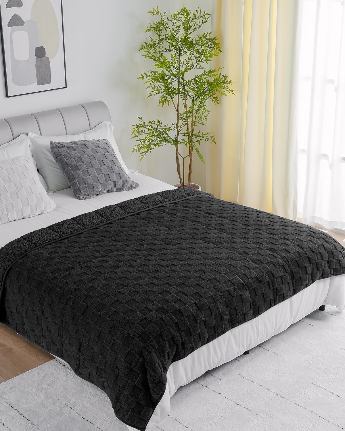 Weighted Blanket Queen Size 15lbs 60x80 inches with Soft Plush Fleece