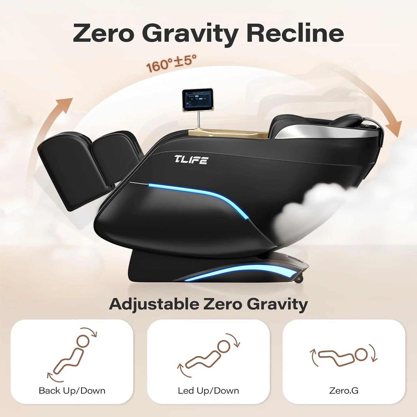 Full Body Massage Chair, 160° Zero Gravity Recliner with Body Scan, 50" SL Track Shiatsu Massage Chair, Spot Massage, Foot Roller