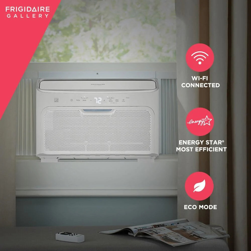Frigidaire GHWQ103WC1 Inverter Quiet Temp Room Air Conditioner, 10,000 BTU with Wi-Fi Connected, Works with Alexa, Energy Star Certified, Easy-to-Clean Washable Filter, in White