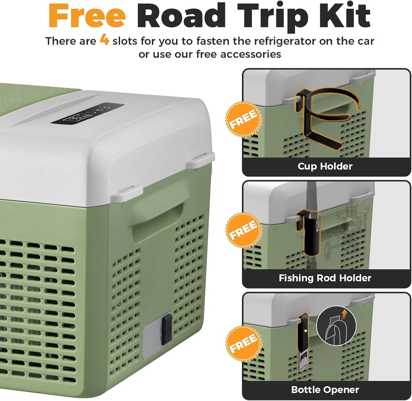 12V Refrigerator 21 Quart Portable Freezer 50 Hours Keep Cool,Electric Cooler for Vehicles Car Refrigerator 12V Portable Fridge for Car Camping Truck Van RV SUV Road Trip Travel RF20