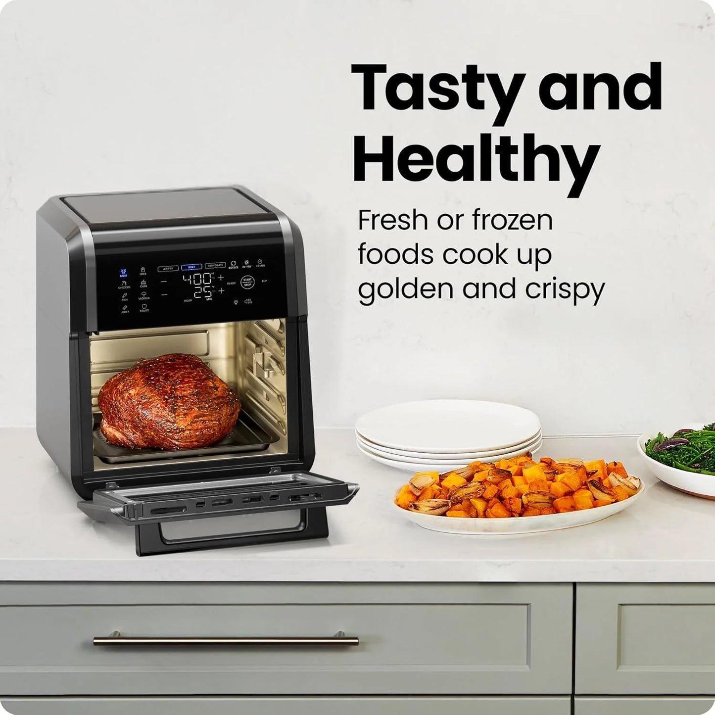 Chefman Compact 6.3-Quart Digital Air Fryer with Rotisserie, Dehydrator, and Convection Oven, 8 Touchscreen Presets