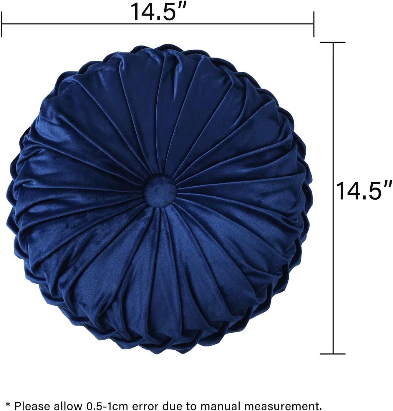 Set of 2 Decorative Round Pleated Throw Pillows