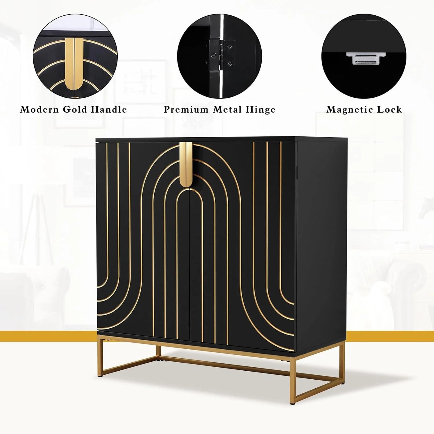 Accent Wood Grain Cabinet with 2 Doors