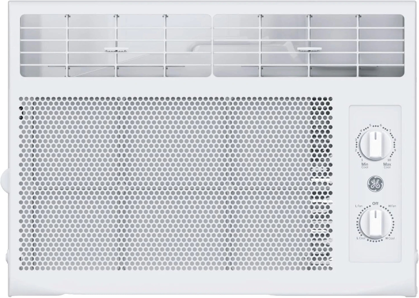 GE Window Air Conditioner Unit, 5,000 BTU for Small Rooms up to 150 sq ft. with Manual Adjustable Fan and Cooling Settings, Perfect for Small Bedroom or Living Room, Easy Install Kit Included, White