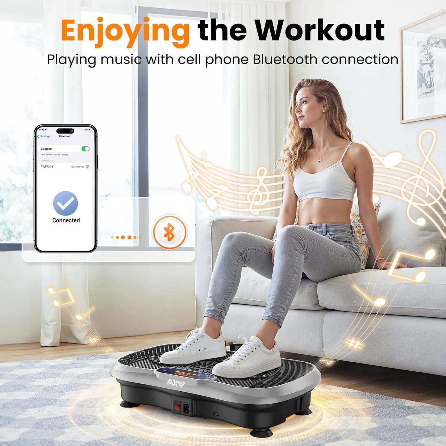 AXV Vibration Plate Fitness Platform Trainer Suitable for men and women to lose weight and burn fat at the gym