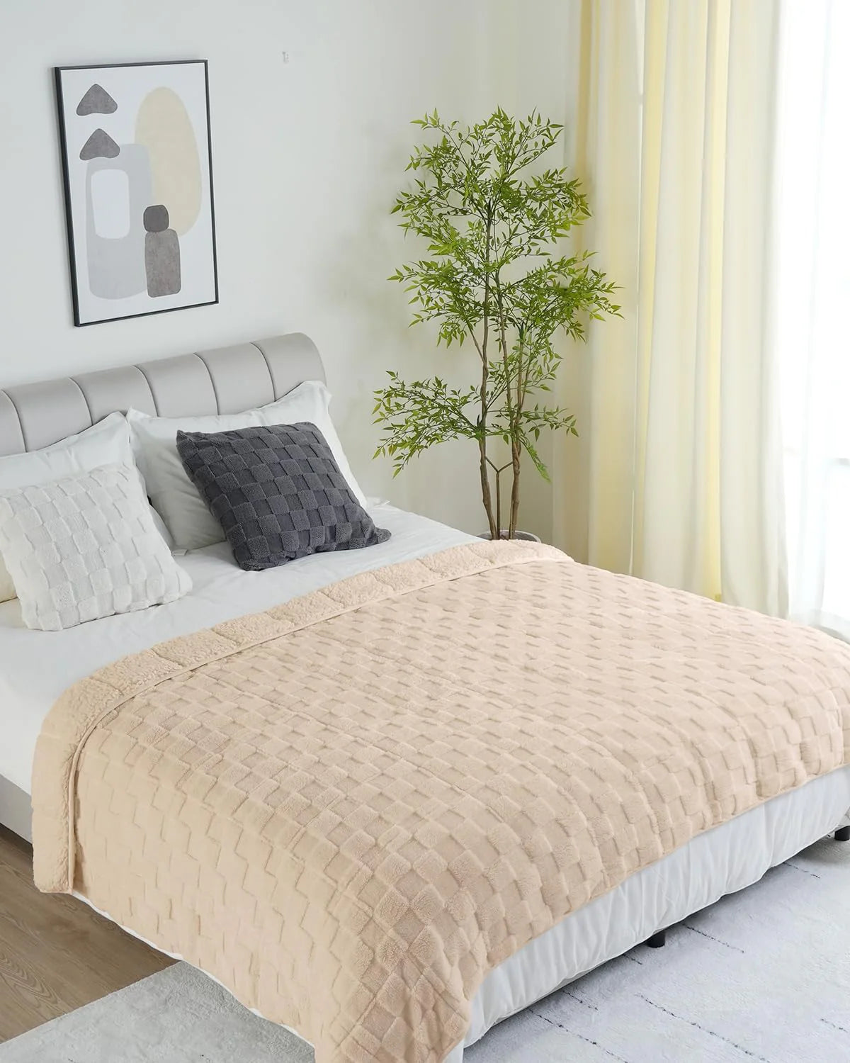 Weighted Blanket Queen Size 15lbs 60x80 inches with Soft Plush Fleece