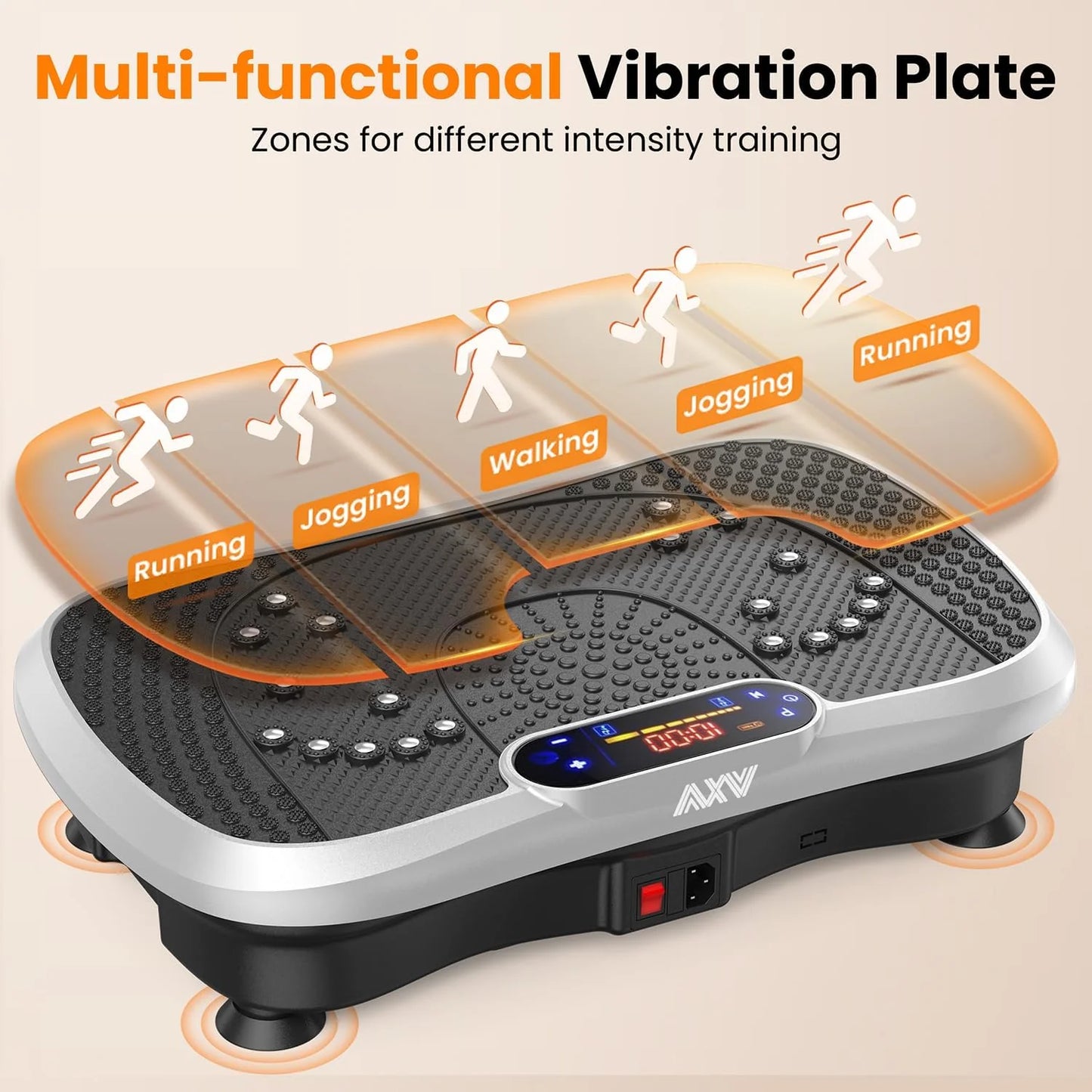 AXV Vibration Plate Fitness Platform Trainer Suitable for men and women to lose weight and burn fat at the gym