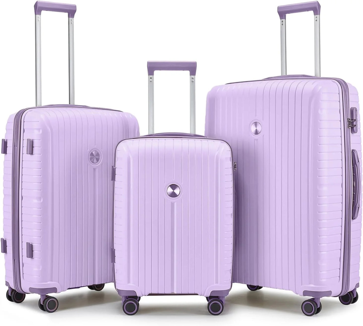 5-piece PP hardshell lightweight travel carry-on luggage set with dual spinner wheels and TSA lock