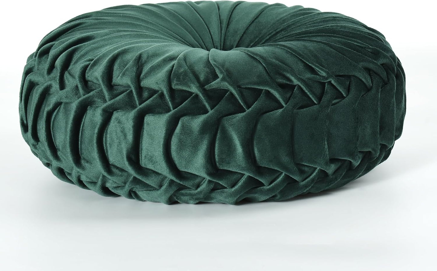 Set of 2 Decorative Round Pleated Throw Pillows