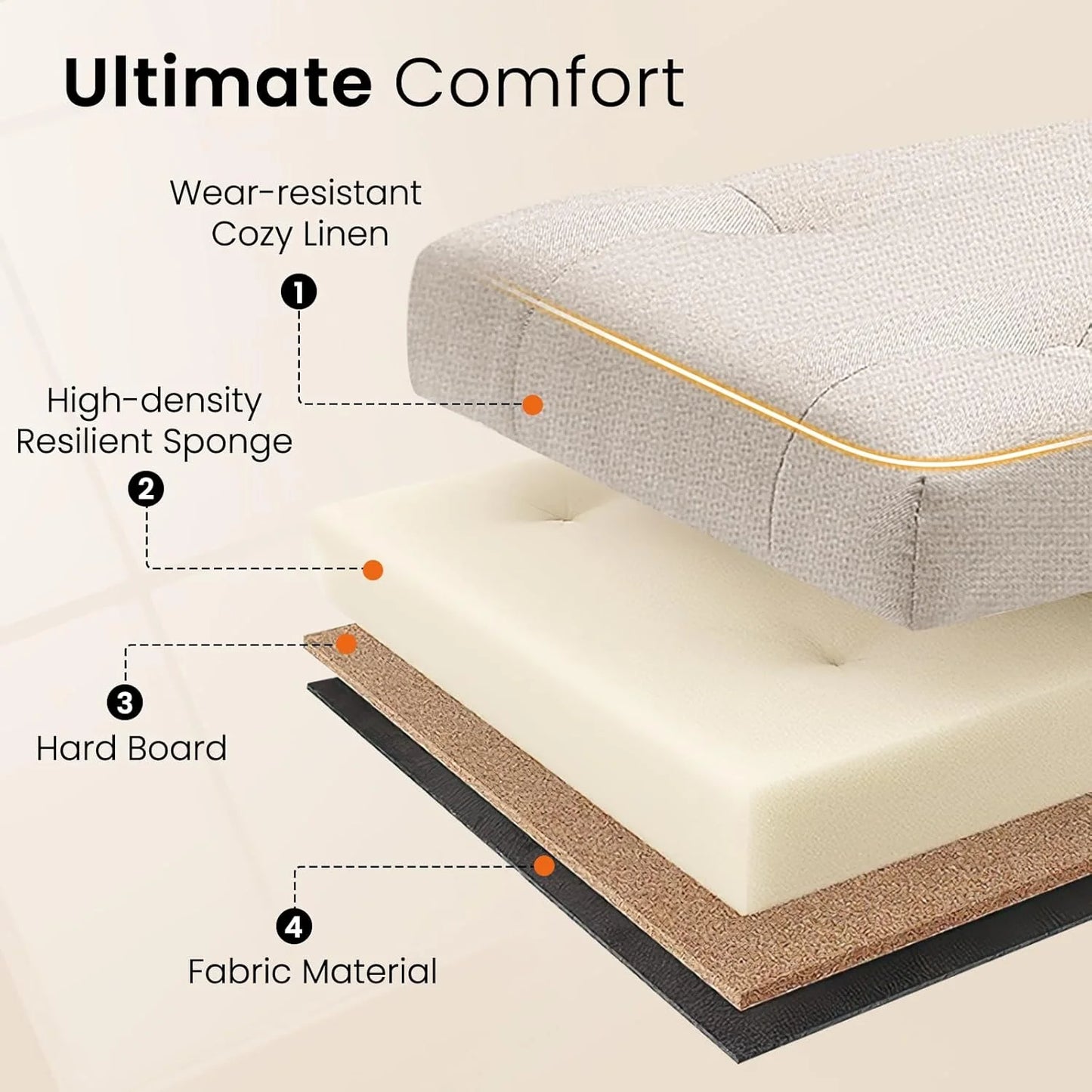 Furniliving Modern Storage Ottoman Bench, Sherpa Ottoman End of Bed Bench with Solid Wood Legs Upholstered Ottoman Benches with Storage Indoor Bench