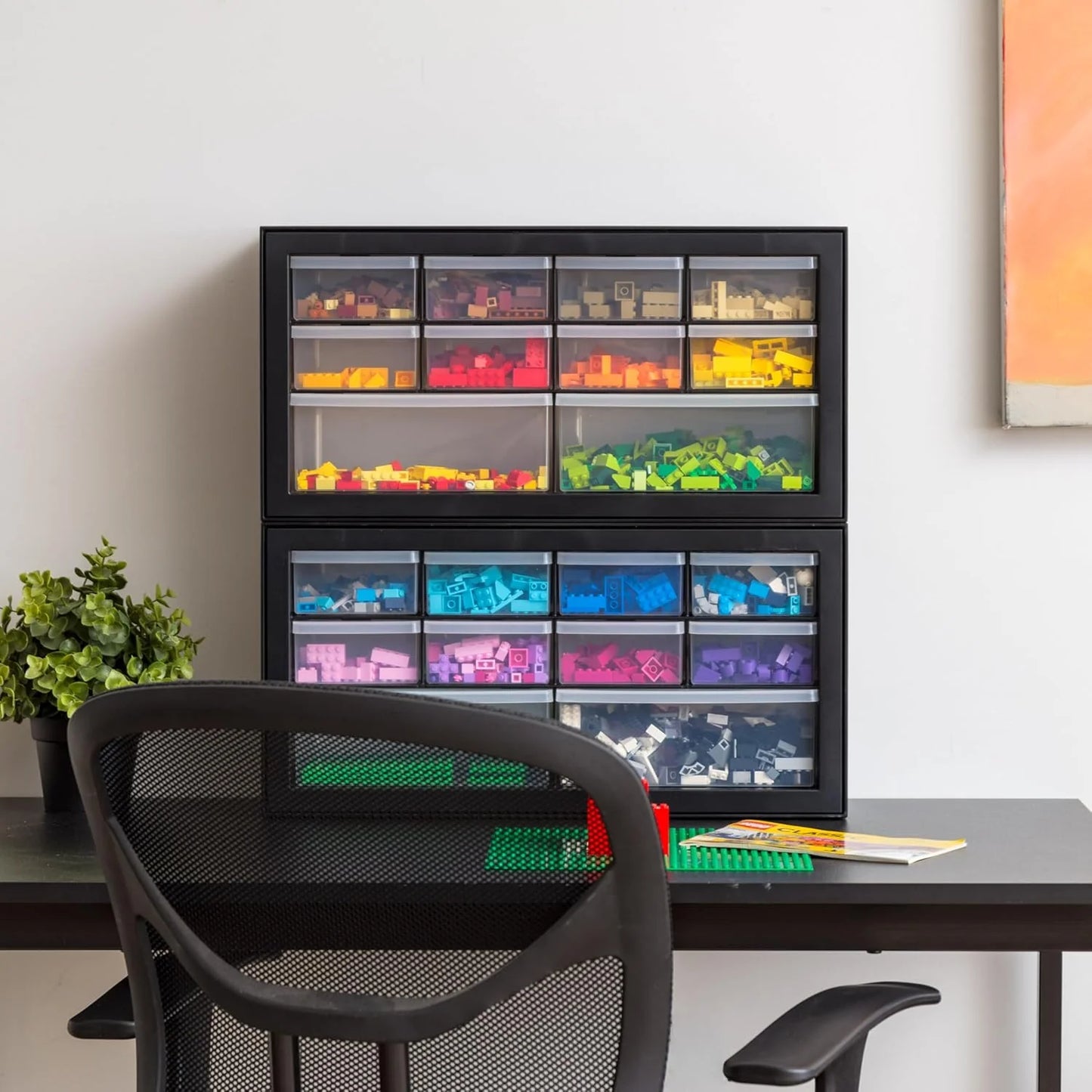 IRIS USA Screw Tool Organizer Small Parts Cabinet Chest, 44-Drawer Hardware Electronics Nuts Bolts Storage Drawers Organization Toolbox Garage Craft Business Teacher Beads Scrapbook Art Hobby - Black