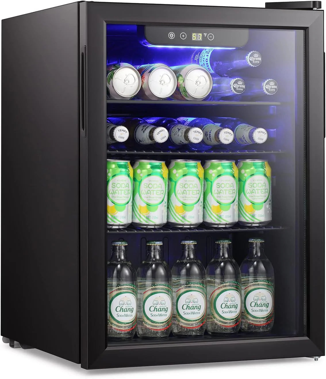 Antarctic Star Beverage Refrigerator Cooler 68 Can, Mini Fridge with Glass Door for Beer Drinks Wine,Freestanding Small Fridge with Electronic Temperature Control for Home and Bar,1.7 cu.ft
