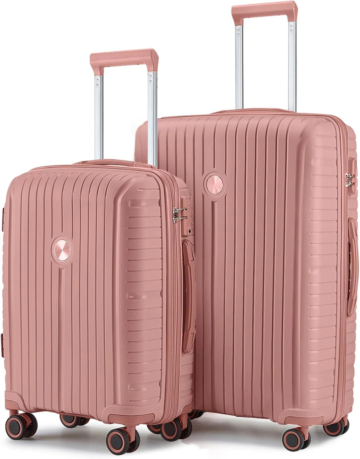 5-piece PP hardshell lightweight travel carry-on luggage set with dual spinner wheels and TSA lock