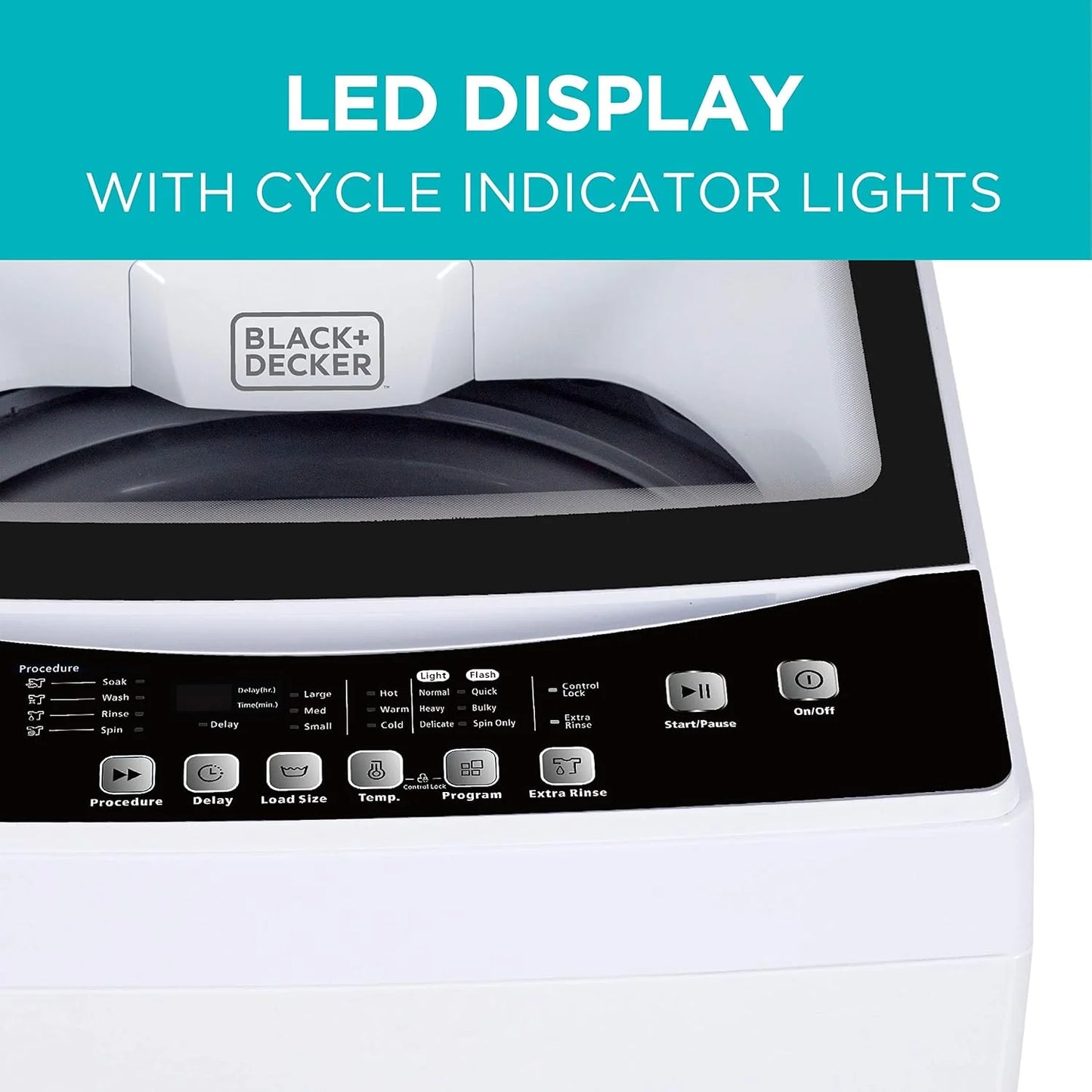 Portable Washer 6.6 lb. Capacity Washing Machine for Homes & Apartments 5 Wash Cycles Quick Connect Sink Adapter and Drain Hose Included Transparent Lid